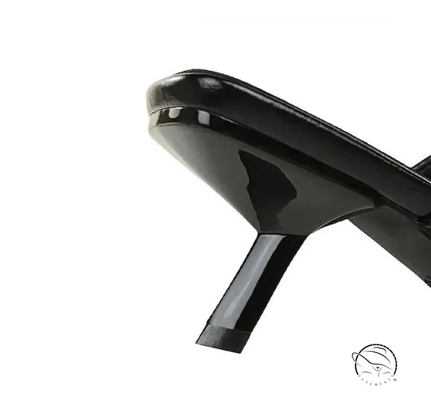 Langry fashion black pointed toe stiletto sandal with mesh lace