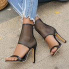 Mesh Stiletto Heel Sandals