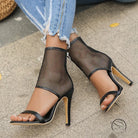 Mesh Stiletto Heel Sandals