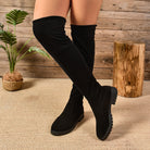 Suede Low Heel Over the Knee Boots