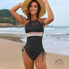 Black halter-neck langry one-piece swimsuit in fashion ملابس