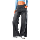 Gray wide-leg pants from Loose Casual Jeans, a trendy choice in ملابس and fashion