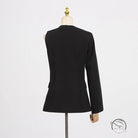 Black asymmetrical blazer in gorgeous wide leg pants two piece set