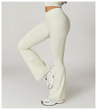 Light green flared leggings from Casual Sports Wide Leg Pants for trendy fashion ملابس