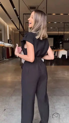 High Waist Long Leg Sleeveless Tooling Jumpsuit