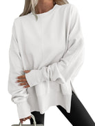 White langry fashion ملابس oversized sweatshirt pullover