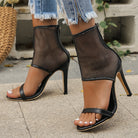 Mesh Stiletto Heel Sandals