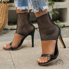 Mesh Stiletto Heel Sandals