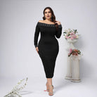 Elegant Sheath Pencil Long Sleeve Maxi Dress