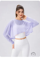 Women Yoga Blouse Long Sleeve Lightweight Breathable Workout Top Loose Outdoor Running Casual Sports