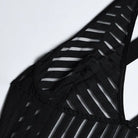 Hollow out Cutout Striped Cross Strap one Piece Lingerie Suit