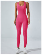 Vibrant fuchsia langry yoga one piece jumpsuit in form-fitting fashion ملابس