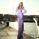 Beautiful High Collar Slim Backless Maxi Dress