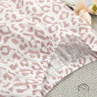 White and pink leopard print ruffled short sleeves pajamas trousers