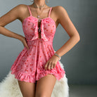 Pink cherry-print romper featured in Cute Pink Slip Nightdress for stylish langry fashion