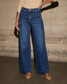 Wide-leg denim jeans from Stunning High Waist Straight Jeans for fashionable ملابس