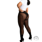 Tight mesh see-through black leggings in Langry fashion
