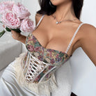 Retro Jacquard Stitching Lace Small Boning Corset