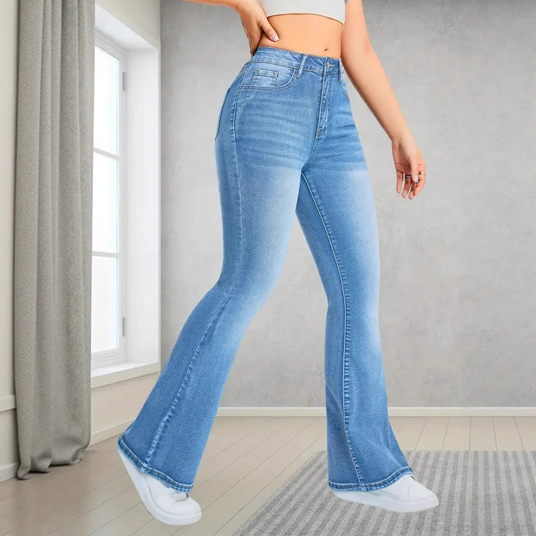 Comfy Jeans Stretch Multi Craft Pocket Design Slim Fit Light Blue Trousers