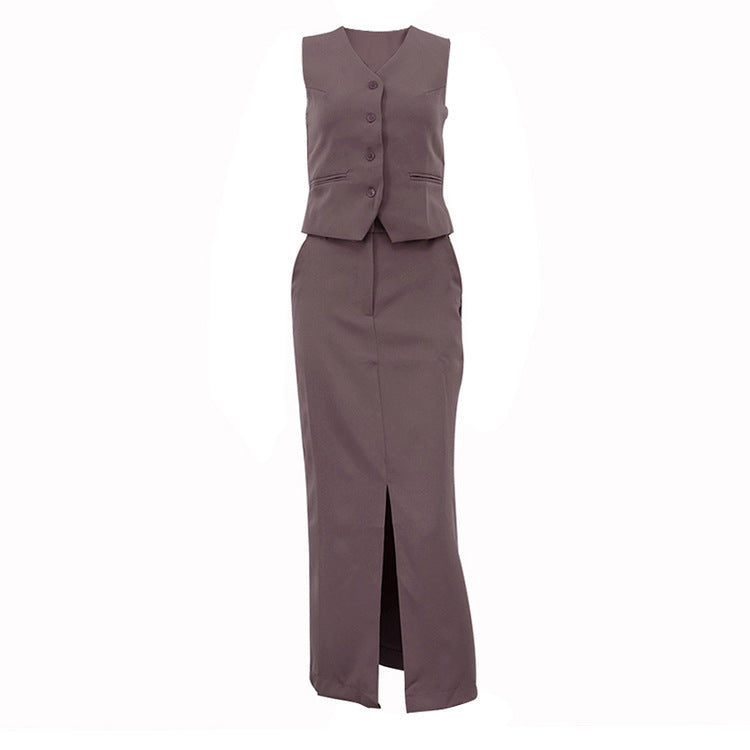Vest Jacket Hip Skirt Set Office Two Piece