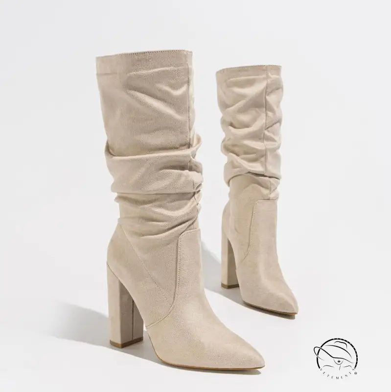 Winter Fashionable Chunky High Heel Boots