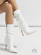 Leather Shoes Short High Heel Riding Boots