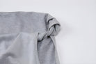Knotted gray fabric sleeve detail of Summer Women Clothing Solid Color Vest Suit
