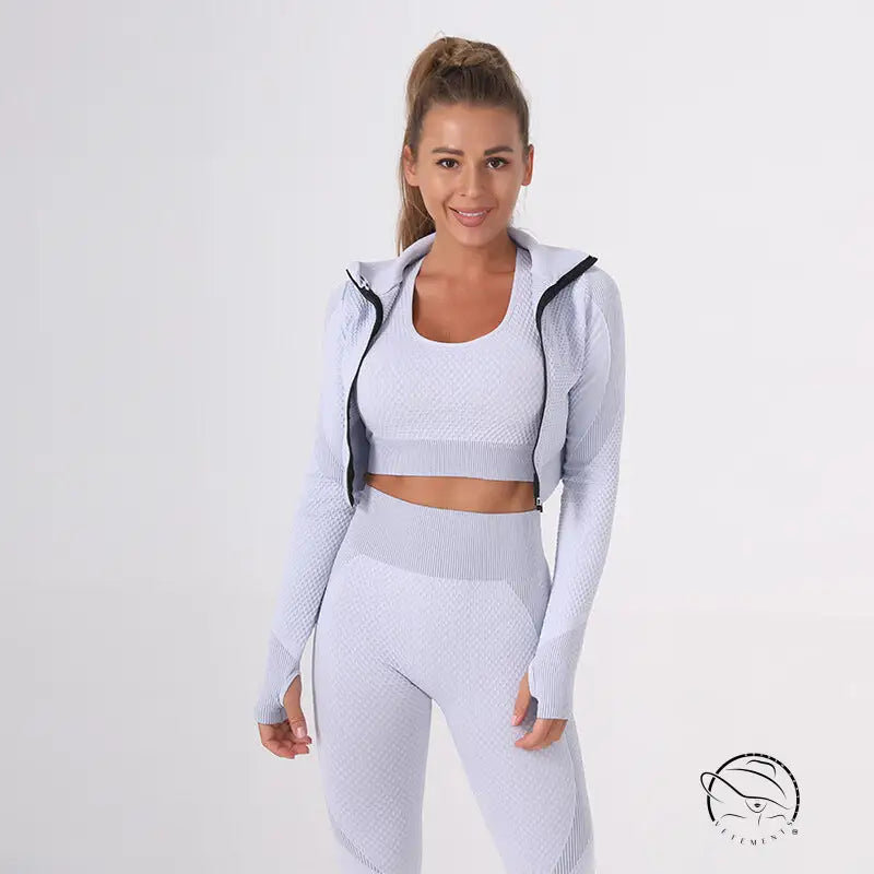 Light Gray Yoga Vest Yoga Jacket Yoga Pants