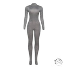 Langry fashion houndstooth print bodysuit, black white high neck slim fit