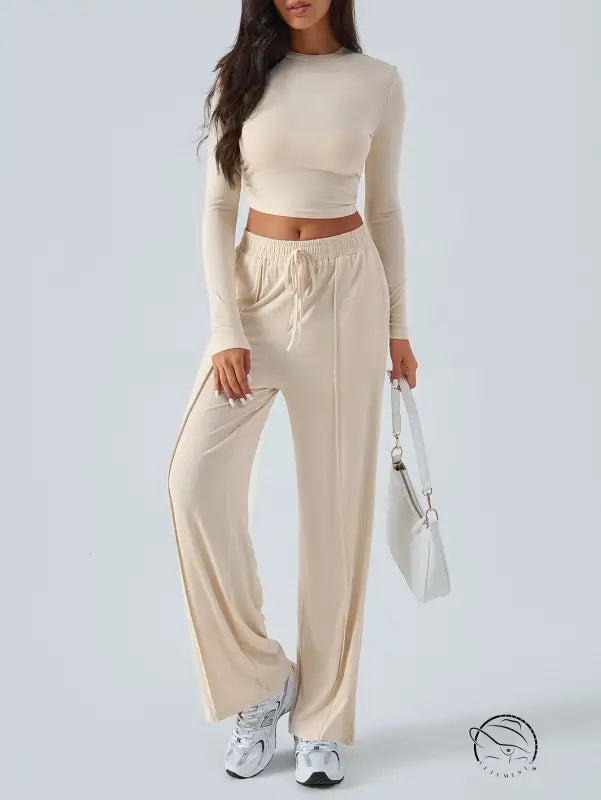 Winter Waist Tight Wide Leg Casual Pants