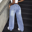 Light blue wide-leg jeans from Langry, perfect for fashionable ملابس styling