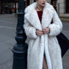 Warm Winter Faux Fur Coat with High Collar and Long Sleeves