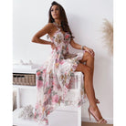 Floral print asymmetrical Bohemian Summer Sling Dress for women’s fashion ملابس