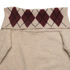 Elegant langry beige argyle wool sweater in maroon black diamonds
