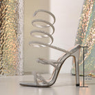 Langry fashion open toe rhinestone bow stiletto heel sandal