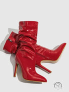 Leather Shoes Short High Heel Riding Boots