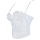 Langry fashion clear plastic corset camisole top bra with zipper