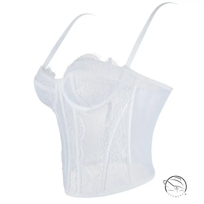 Langry fashion clear plastic corset top with thin straps and zipper