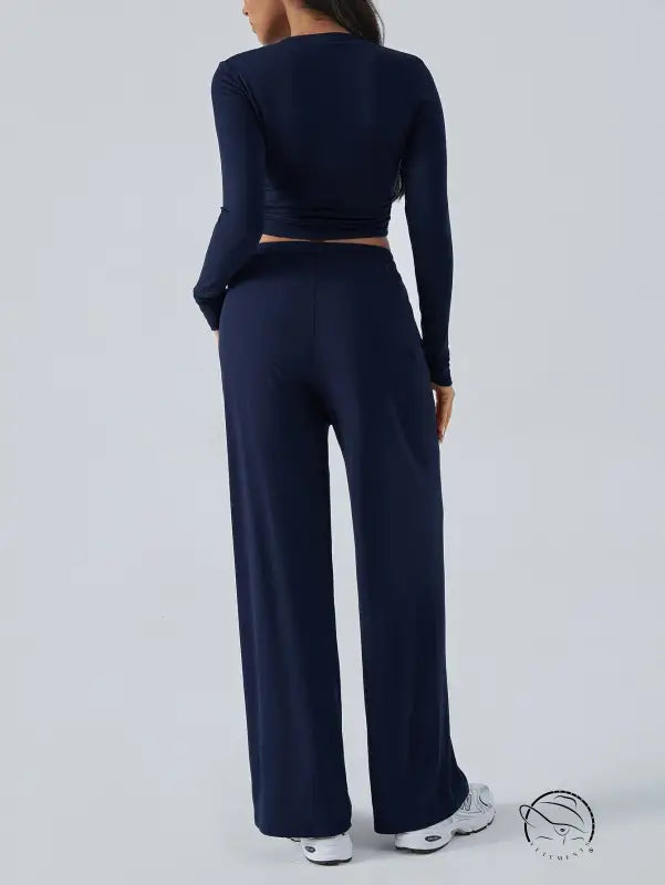 Winter Waist Tight Wide Leg Casual Pants