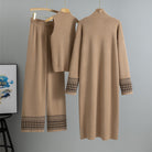 Middle East Elegant Cardigan Robe Knitted Wide Leg Pants Three Piece Set