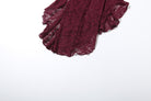 Elegant burgundy lace scarf with floral pattern in Langry fashion ملابس
