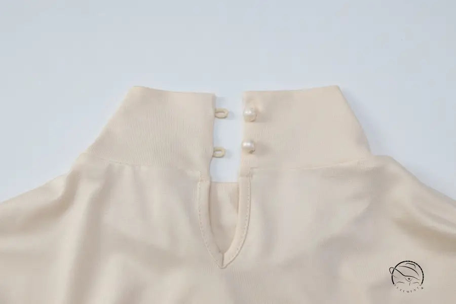 French Slim Fit Backless Button Dress