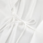 Elegant white satin ribbon bow belt for Langry fashion homewear