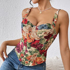 Retro Floral Camisole French Vest Slim Corset