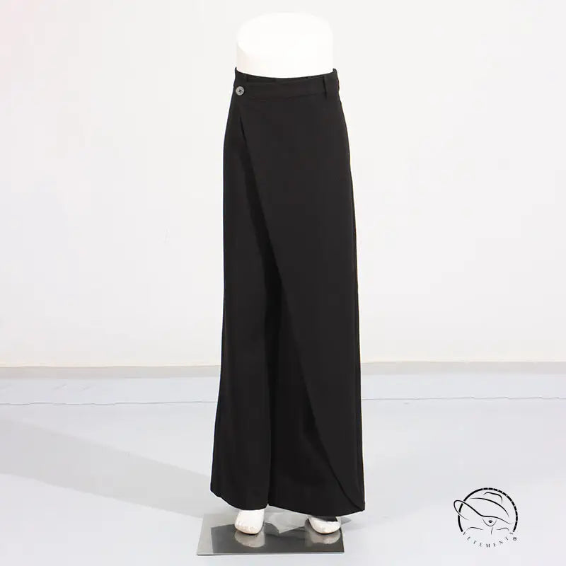 Gorgeous wide leg pants two piece set with black wrap-front trousers