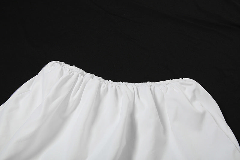 Summer Women Clothing Casual Trend Long Sleeve Zipper Waist Controlled Top Short Skirt Two Piece Set