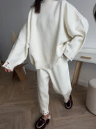 Winter Knitted Ankle Tight Pants Turtleneck Sweater Set