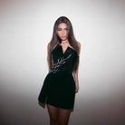 Elegant Tube Top Velvet Short Dress