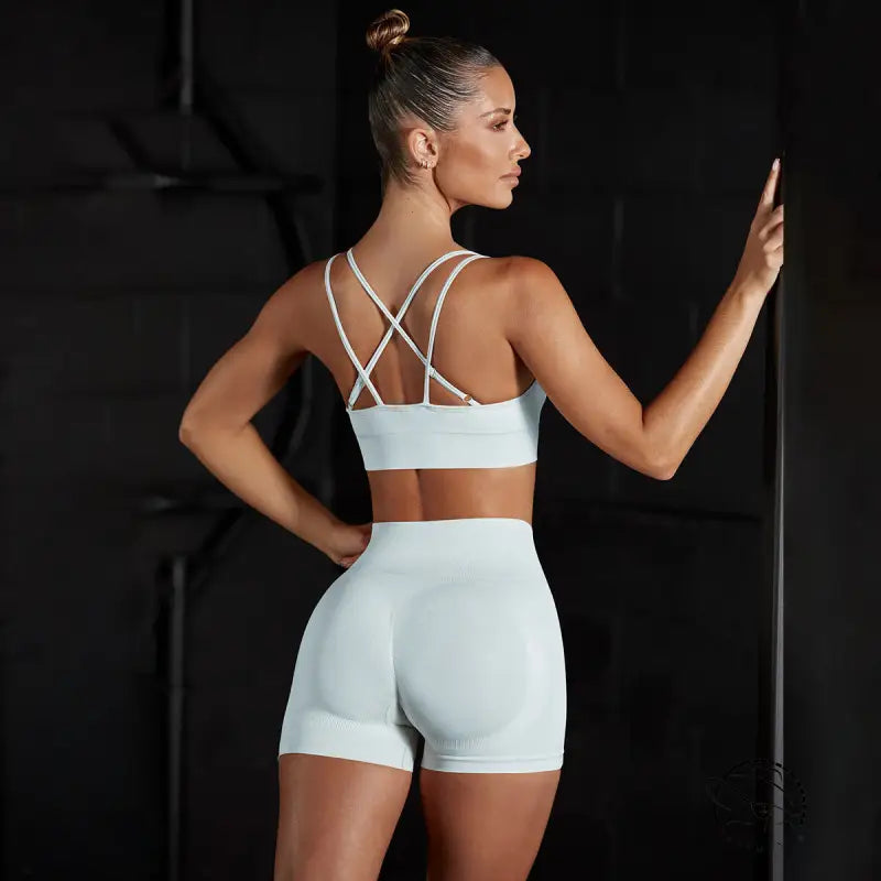 Seamless Beauty Back Bra Vest Shorts Peach Hip Yoga Clothes Sports Running Fitness Pants