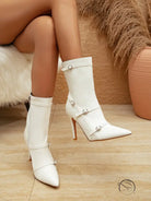 Classy Winter Niche Design Ankle High Heels